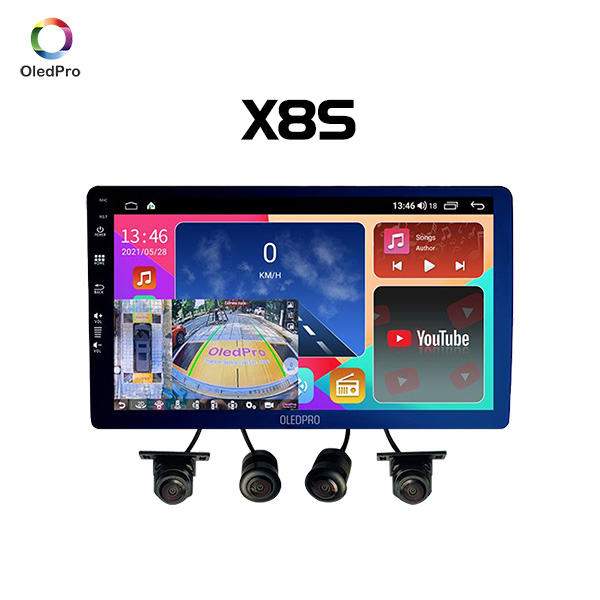 MÀN HÌNH ANDROID Ô TÔ LIỀN CAMERA 360 OLEDPRO X8S CÔNG NGHỆ 5G